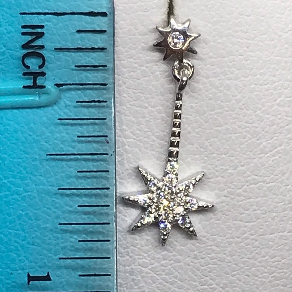 ๐ Sterling Silver 925 CZ Star ๐ Stud Earrings - Picture 5 of 5